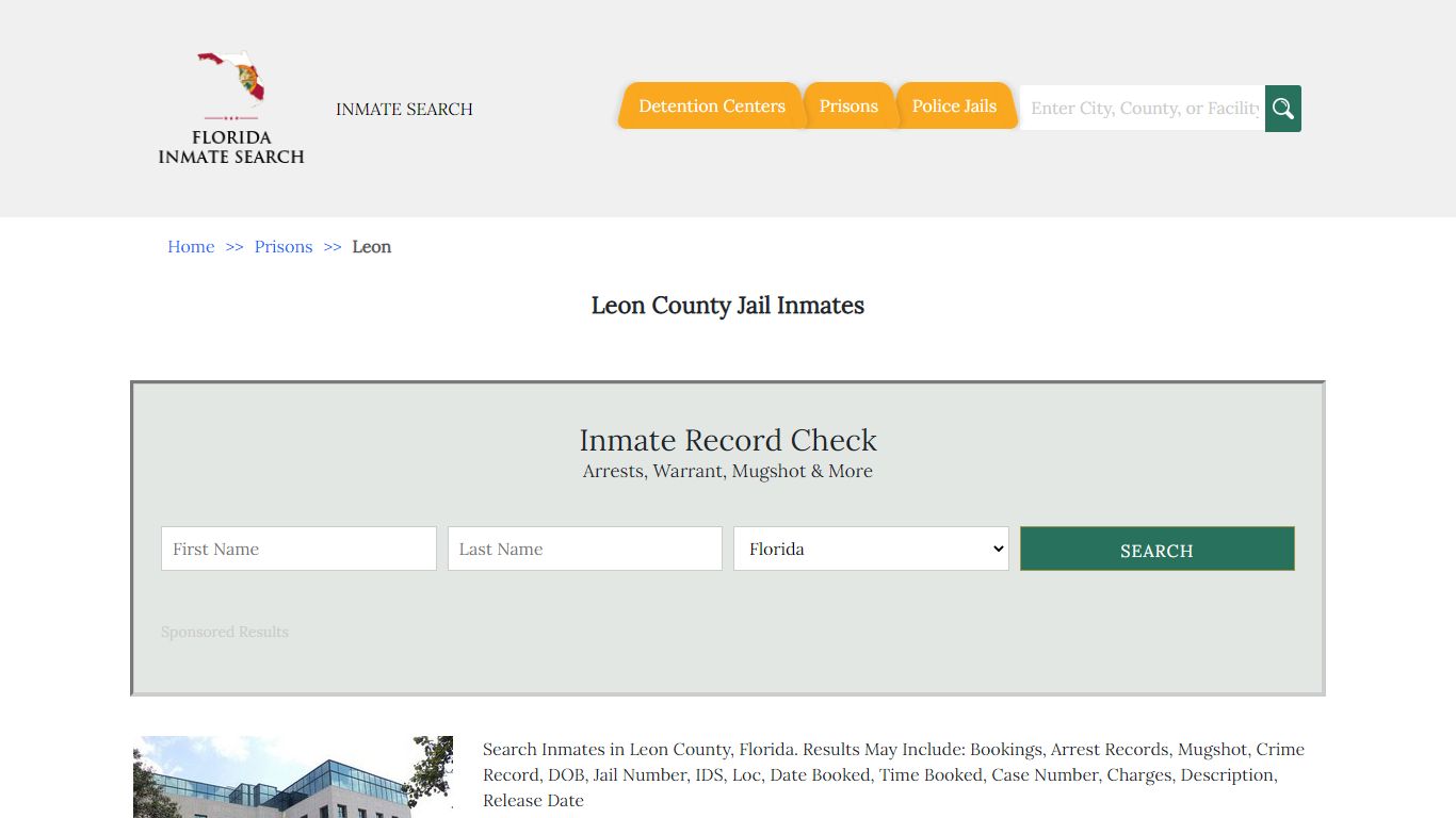 Leon County Jail Inmates | Florida Inmate Search